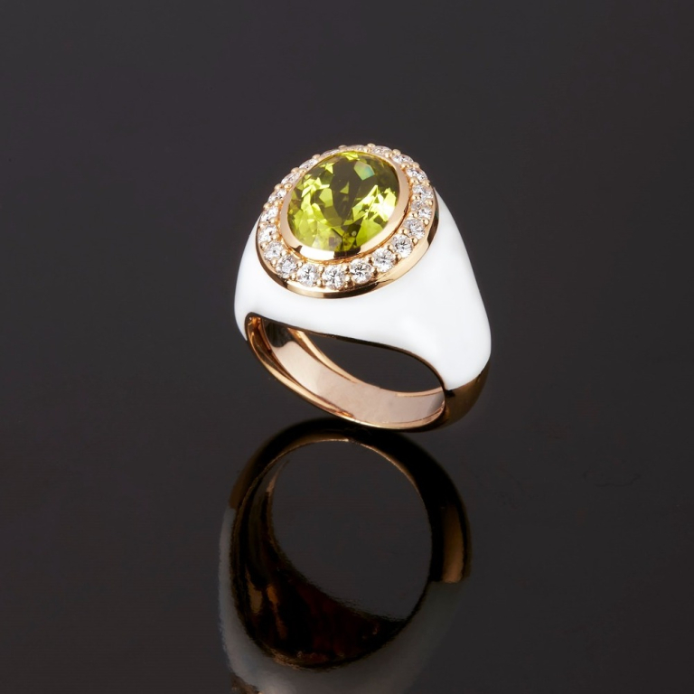 Allegria, Anello con pietra di colore e diamanti